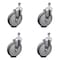 Service Caster 6 Inch Thermoplastic Rubber Wheel Swivel 1/2 Inch Threaded Stem Caster Set SCC SCC-TS20S614-TPRB-121315-4 - alternate 1